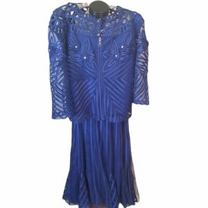 Susanna Royal 2pc bell sleeved skirt suit sz 3X